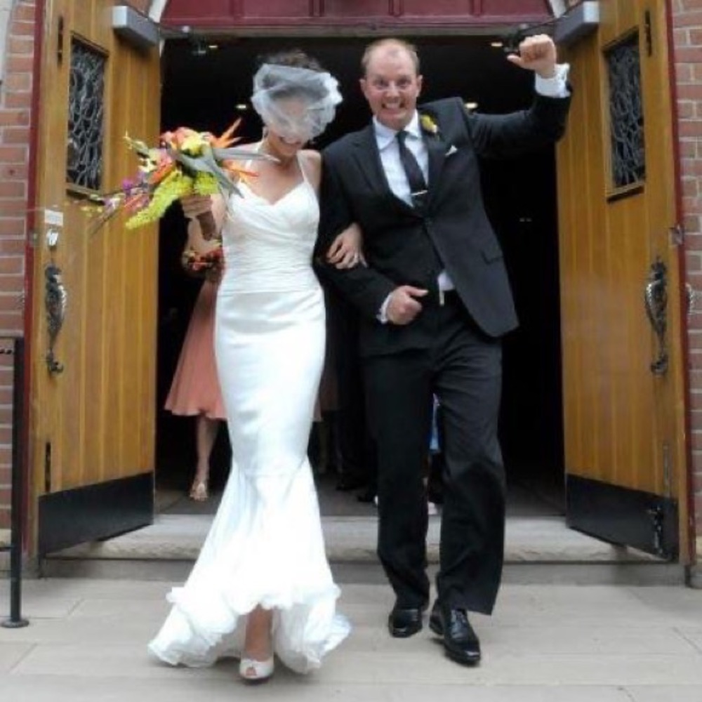 Raw silk vineyard collection wedding gown ivory